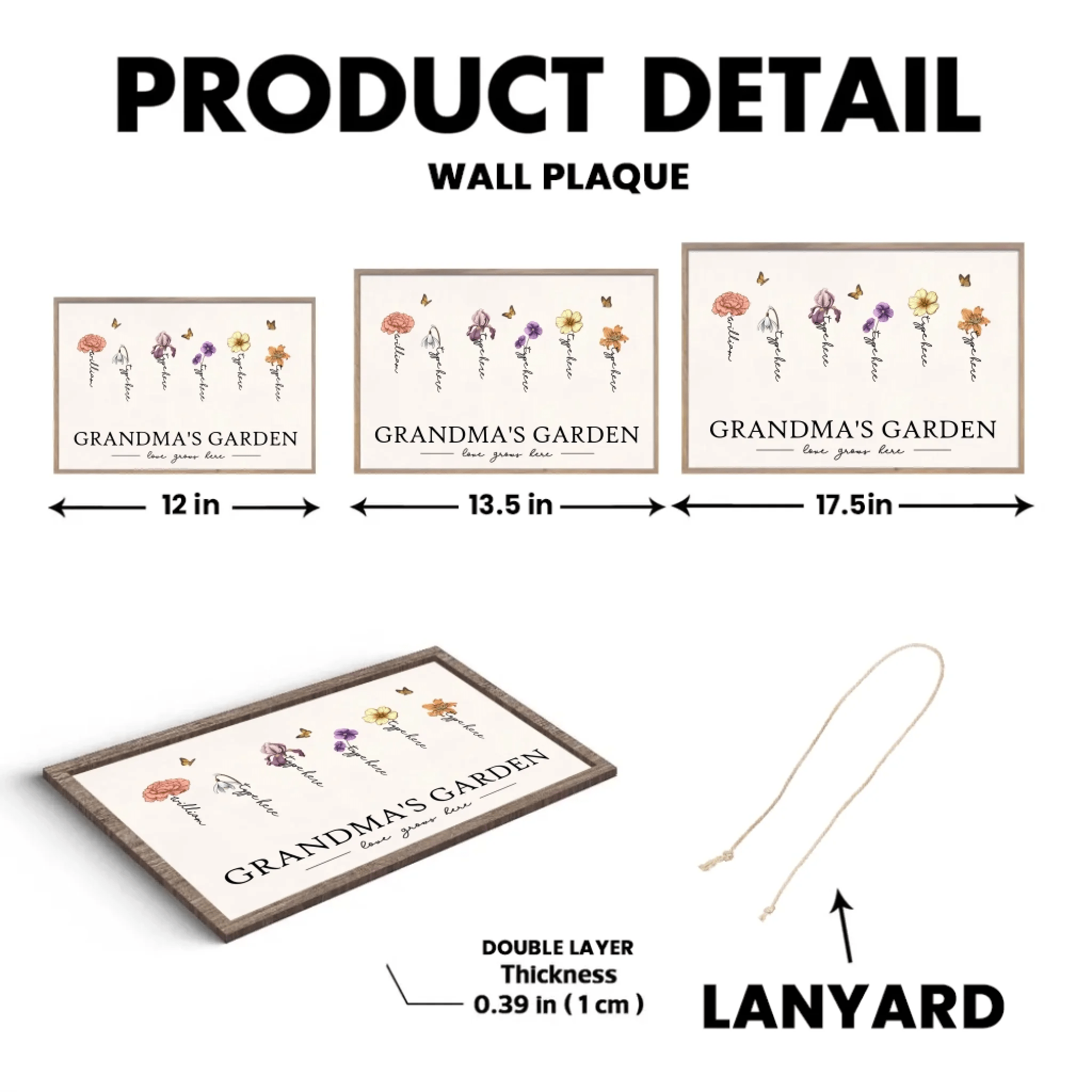 Grandma's Garden Love Grows Here Beautiful Birth Month Flower Gift For Grandma Mom Personalized Custom Wooden Plaque 684539 - DiyGiftly