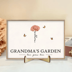 Grandma's Garden Love Grows Here Beautiful Birth Month Flower Gift For Grandma Mom Personalized Custom Wooden Plaque 684539 - DiyGiftly