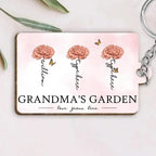 Grandma's Garden Love Grows Here Beautiful Birth Month Flower Gift For Grandma Mom Personalized Keychain 683457 - 684494 684490 - DiyGiftly