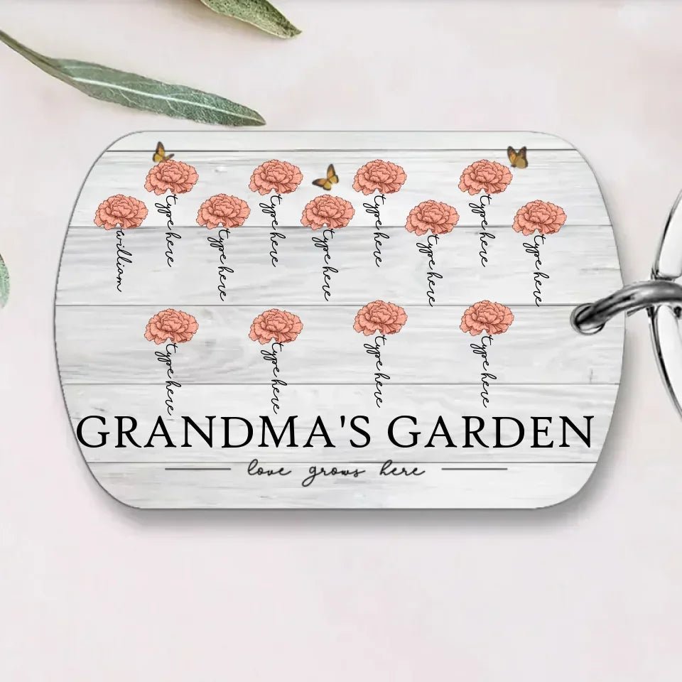 Grandma's Garden Love Grows Here Beautiful Birth Month Flower Gift For Grandma Mom Personalized Keychain 683457 - 684494 684490 - DiyGiftly
