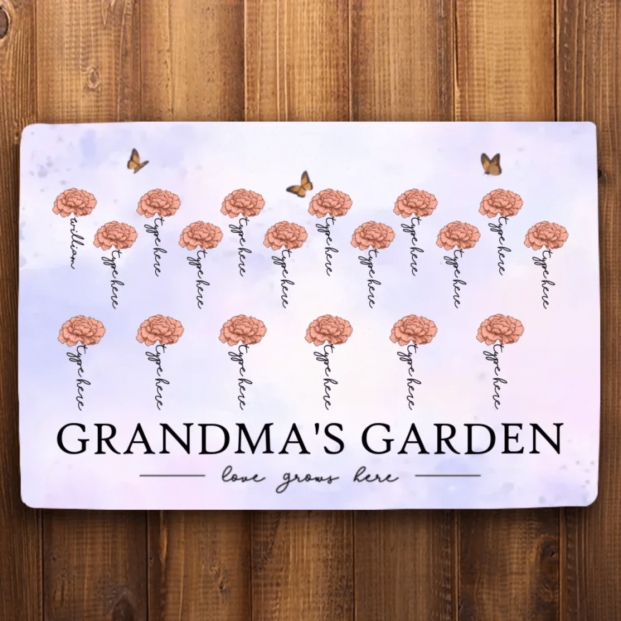 Grandma's Garden Love Grows Here Beautiful Birth Month Flower Gift For Grandma Mom Personalized Mat 684539 - D - DiyGiftly