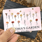 Grandma's Garden Love Grows Here Beautiful Birth Month Flower Gift For Grandma Mom Personalized Wallet Card 684539 - DiyGiftly
