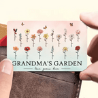 Grandma's Garden Love Grows Here Beautiful Birth Month Flower Gift For Grandma Mom Personalized Wallet Card 684539 - DiyGiftly