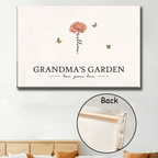 Grandma's Garden Love Grows Here Beautiful Birth Month Flower Gift For Grandma Mom Personalized Wood Framed Canvas 684539 - DiyGiftly