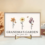Grandma's Garden Love Grows Here Beautiful Birth Month Flower Gift ForGrandma Mom Personalized Plaque 684540 - DiyGiftly
