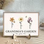 Grandma's Garden Love Grows Here Beautiful Birth Month Flower Gift ForGrandma Mom Personalized Plaque 684540 - DiyGiftly