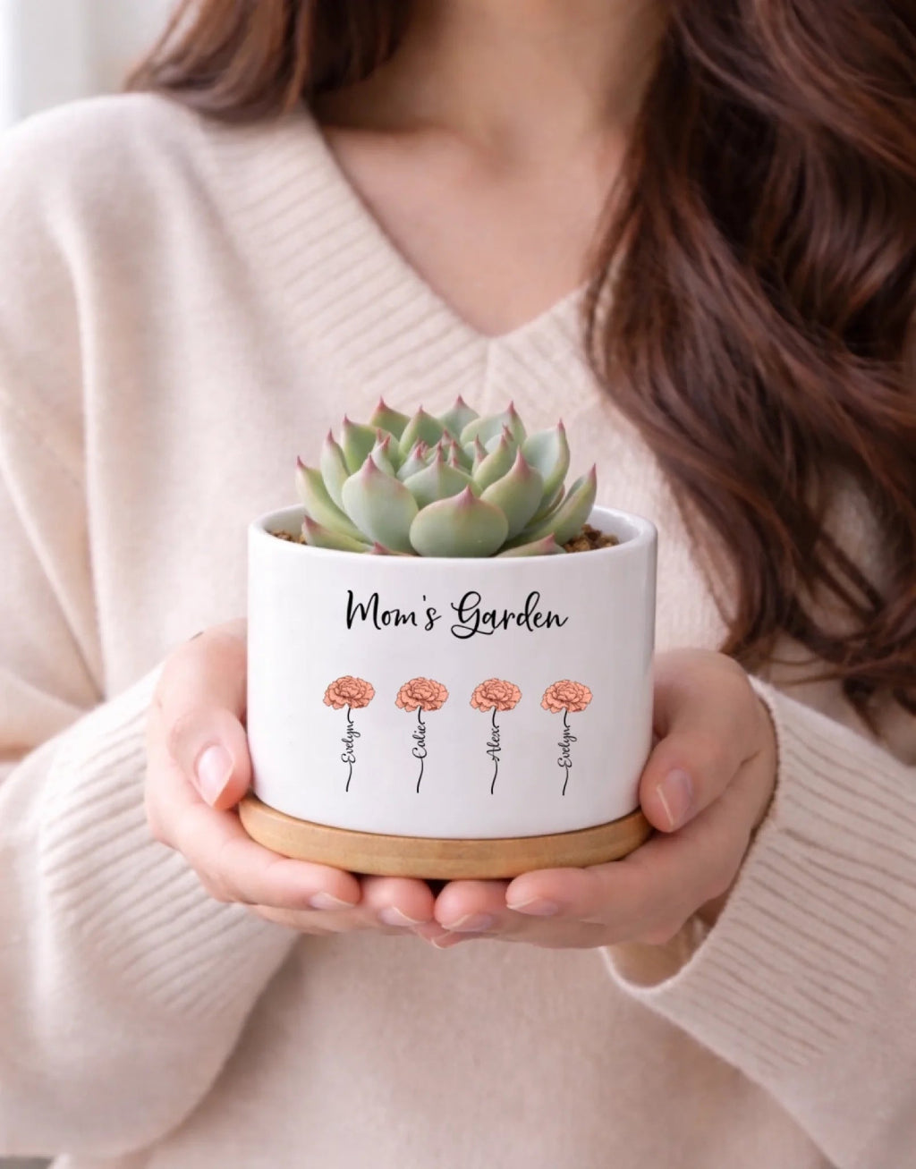 "Grandma's Garden" – Personalized Birth Flower Pot – Custom Grandkids Names Garden Gift for Grandma from Daughter, Mother's Day Keepsake 1150479 - DiyGiftly