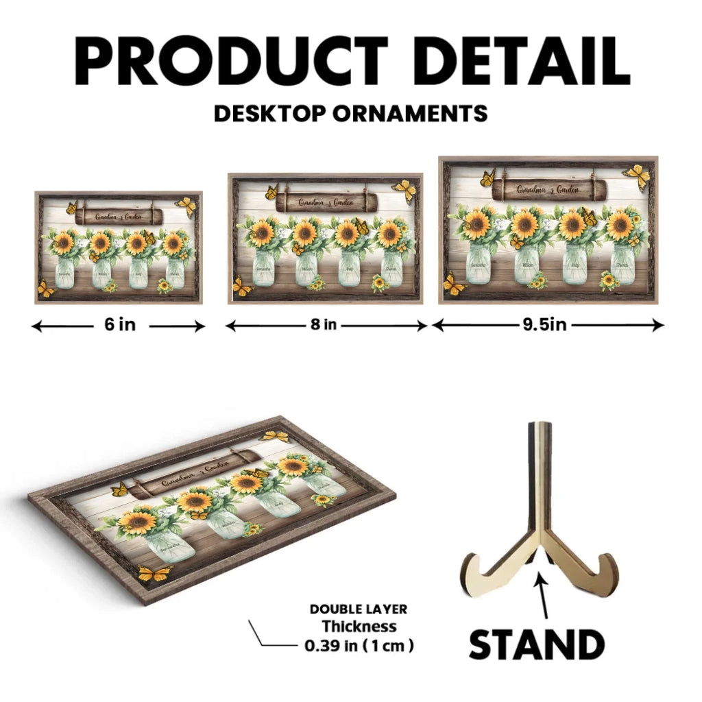 Grandma's Garden - Personalized Horizontal Wooden Plaque 707083 - DiyGiftly