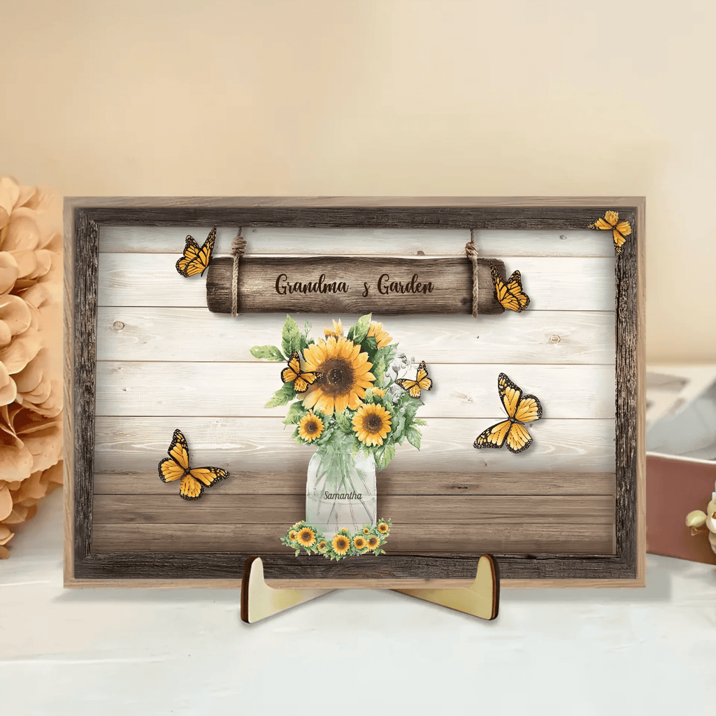 Grandma's Garden - Personalized Horizontal Wooden Plaque 707083 - DiyGiftly