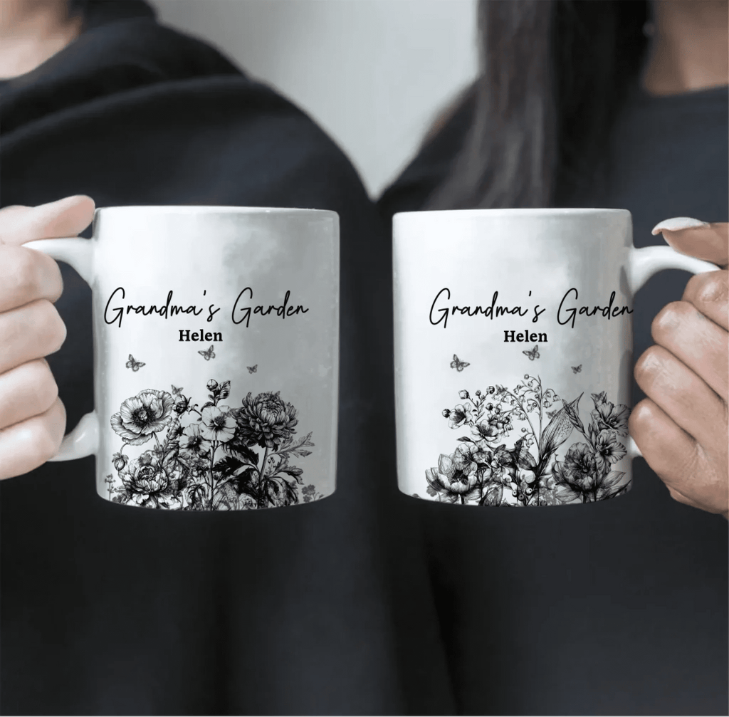 Grandmas garden toile coffee mug gift for grandparents