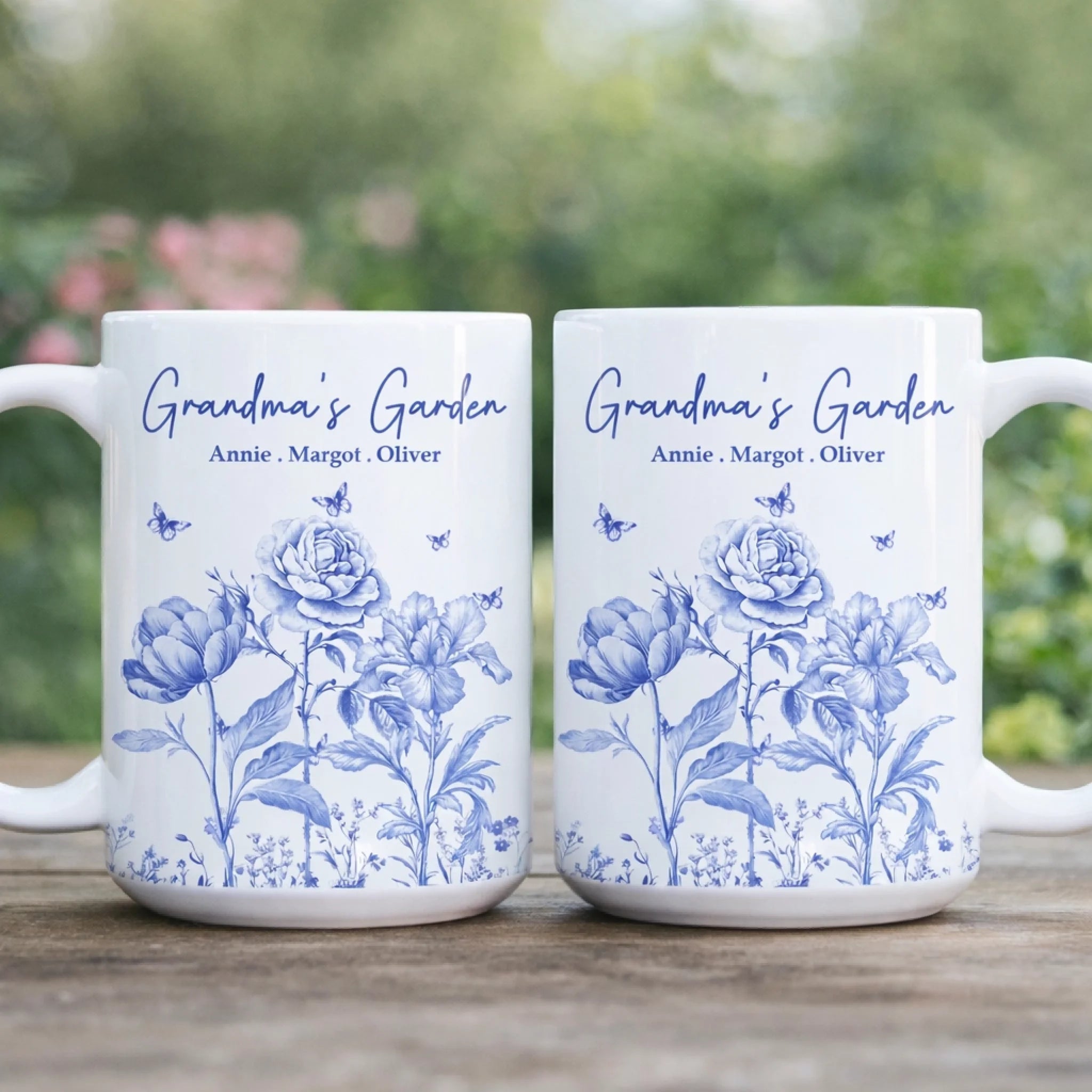 Personalized birth flower coffee mug ceramic mug gift for grandparents