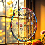Grandmas garden personalized birth flower suncatcher gift for grandparents
