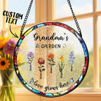 Grandmas garden light catching floral glass decor suncatcher gift for grandparents