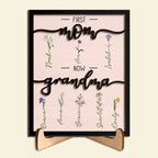 Grandma's Heart - Custom Family Tree Wood Sign with Stand, for Mom, Grandma & Great Grandma - A Tribute to Her Love 681100 - DiyGiftly