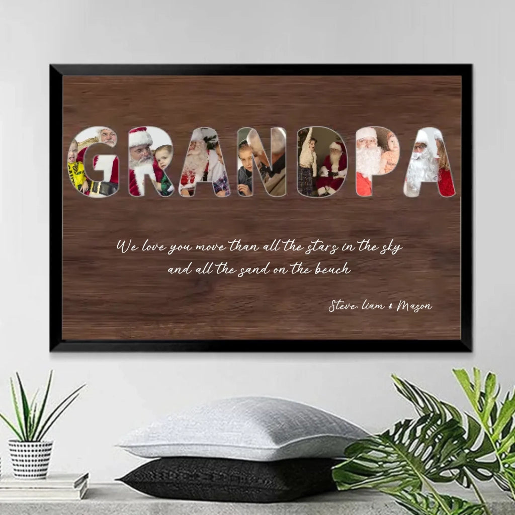 grandpa custom photo canvas personalized photo fathers day gift for grandpa