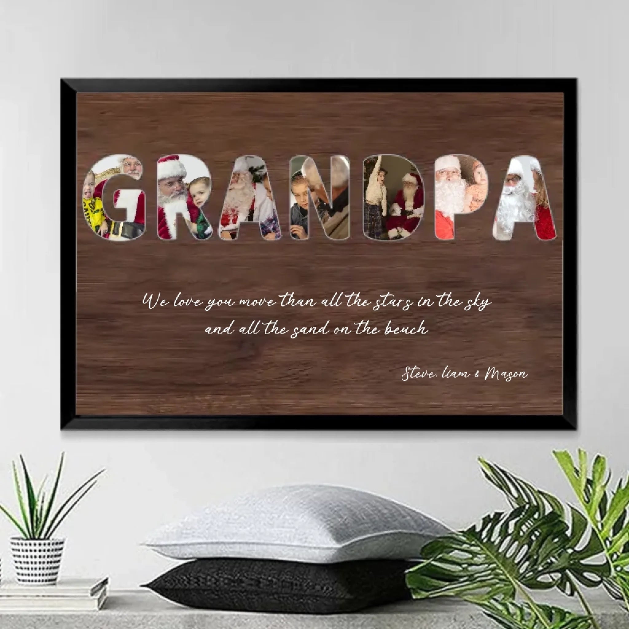 grandpa custom photo canvas personalized photo fathers day gift for grandpa
