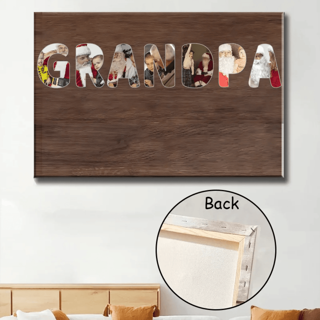 canvas with personalized photo grandpa custom photo fathers day gift for grandpa
