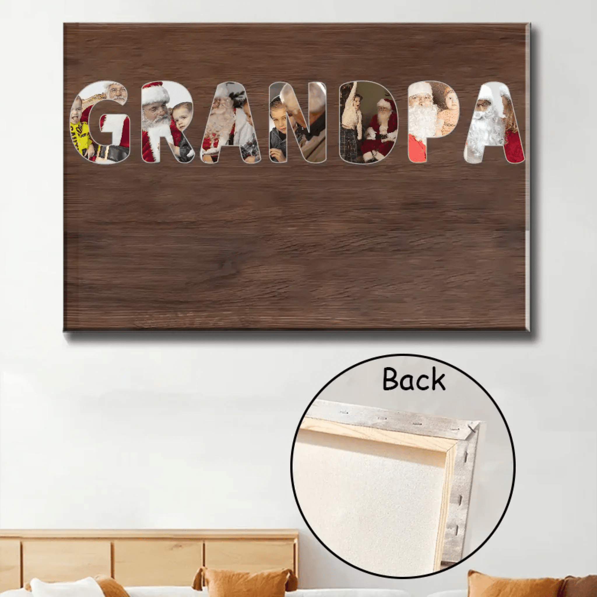 canvas with personalized photo grandpa custom photo fathers day gift for grandpa
