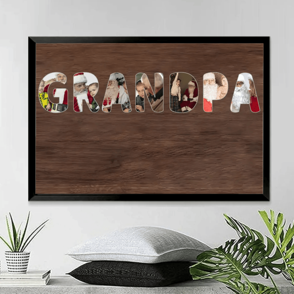 personalized canvas grandpa custom photo keepsake fathers day gift for grandpa
