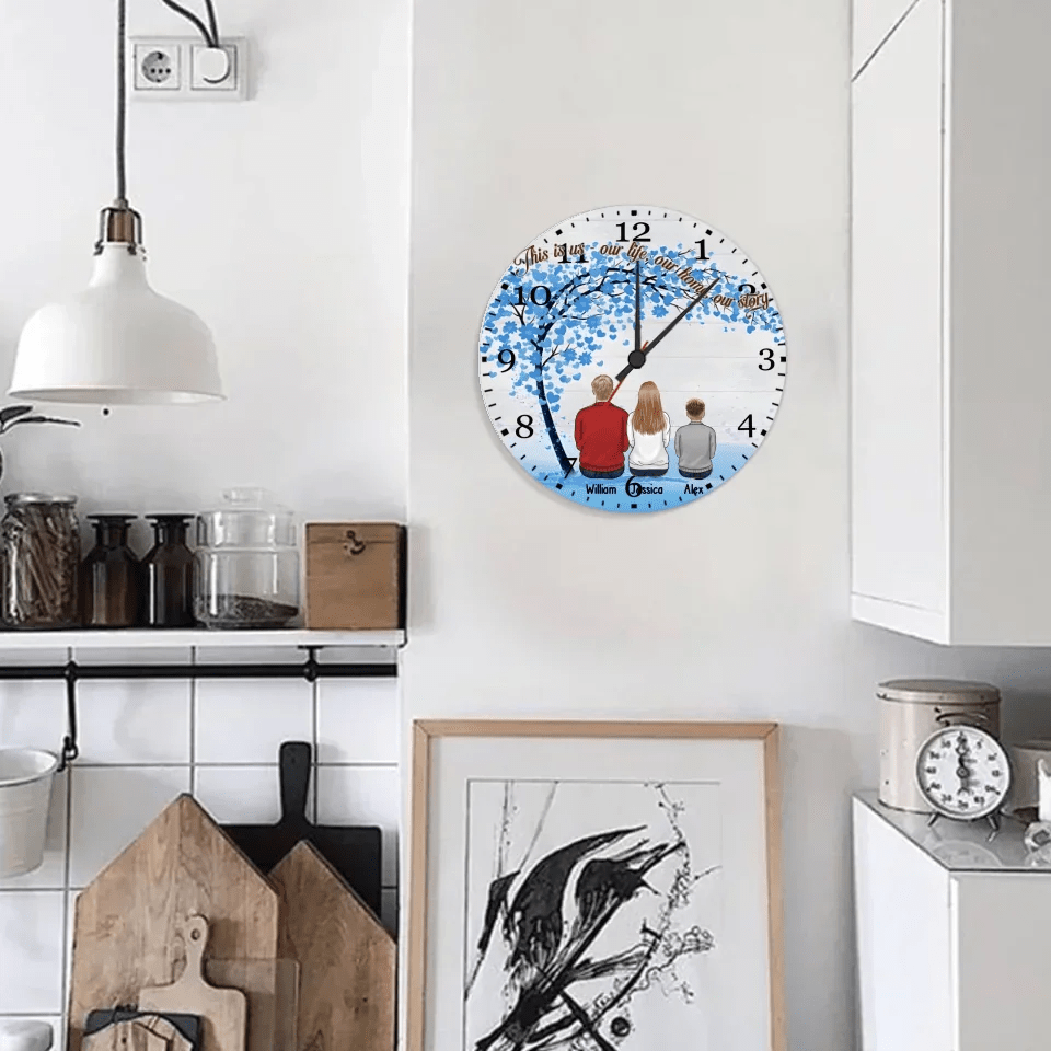 Grandparents & Grandkids Forever Linked Together - Family Personalized Custom Horizontal Clock - Gift For Family Members 743118 - DiyGiftly
