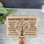 Grandparents House Rules - Personalized Doormat - Birthday & Christmas Gift For Grandma Grandpa 715186 - D - DiyGiftly