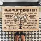 Grandparents House Rules - Personalized Doormat - Birthday & Christmas Gift For Grandma Grandpa 715186 - D - DiyGiftly