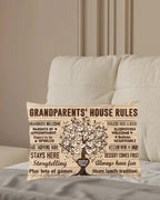 Grandparents House Rules - Personalized Pillow - Birthday & Christmas Gift For Grandma Grandpa 715186 - B - DiyGiftly