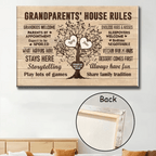 personalized family names poster canvas wall art Grandparents House Rules heartfelt home display