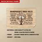 Grandparents House Rules personalized wall art poster canvas wall art personalized family names
