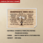 poster canvas wall art Grandparents House Rules family wall decor for grandparents