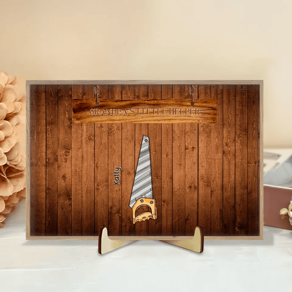 Grandpa's Little Helpers - Personalized Custom Wooden Plaque - Father's Day Gift For Grandpa, Dad 732537 - DiyGiftly