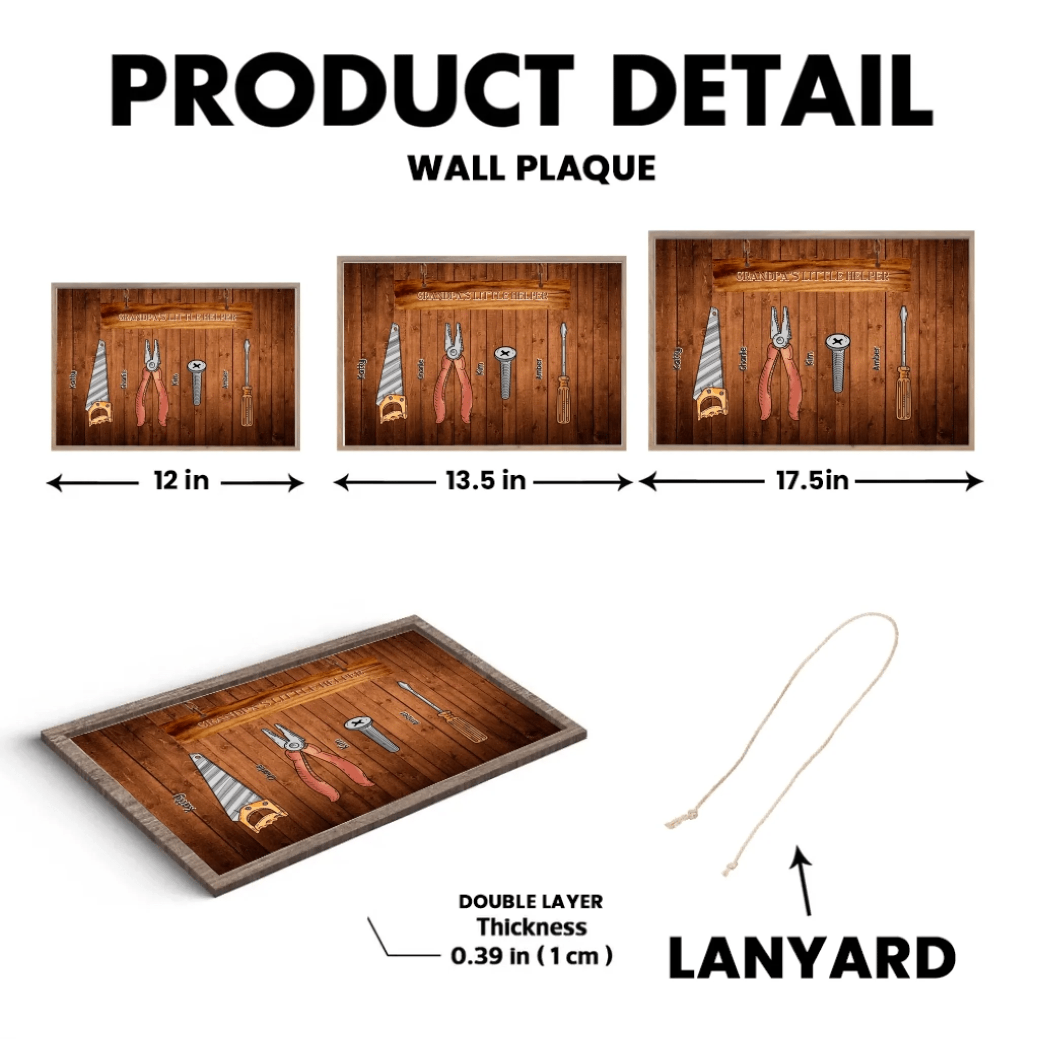 Grandpa's Little Helpers - Personalized Custom Wooden Plaque - Father's Day Gift For Grandpa, Dad 732537 - DiyGiftly