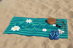 Groovy Daisy Retro Style Custom Beach Towel,Daisy Party Favors Kids Striped Personalized Name Pool Towel, 70s Hippie Birthday Vacation Gift 16004608 - DiyGiftly