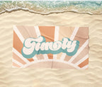 Groovy RETRO Style Personalized Beach Towel Personalized Name Bath Towel Custom Beach Towel With Name Outside Birthday Vacation Gift 08402688 - DiyGiftly