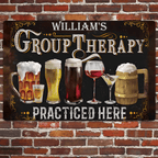 Group Therapy Practiced Here - Personalized Beer Rectangle Metal Sign 736313 - 736315 - DiyGiftly