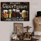Group Therapy Practiced Here - Personalized Beer Rectangle Metal Sign 736313 - 736315 - DiyGiftly