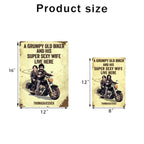Grumpy Biker And His Wife Live Here - Personalized Custom Metal Sign 737788 - 737791 - DiyGiftly