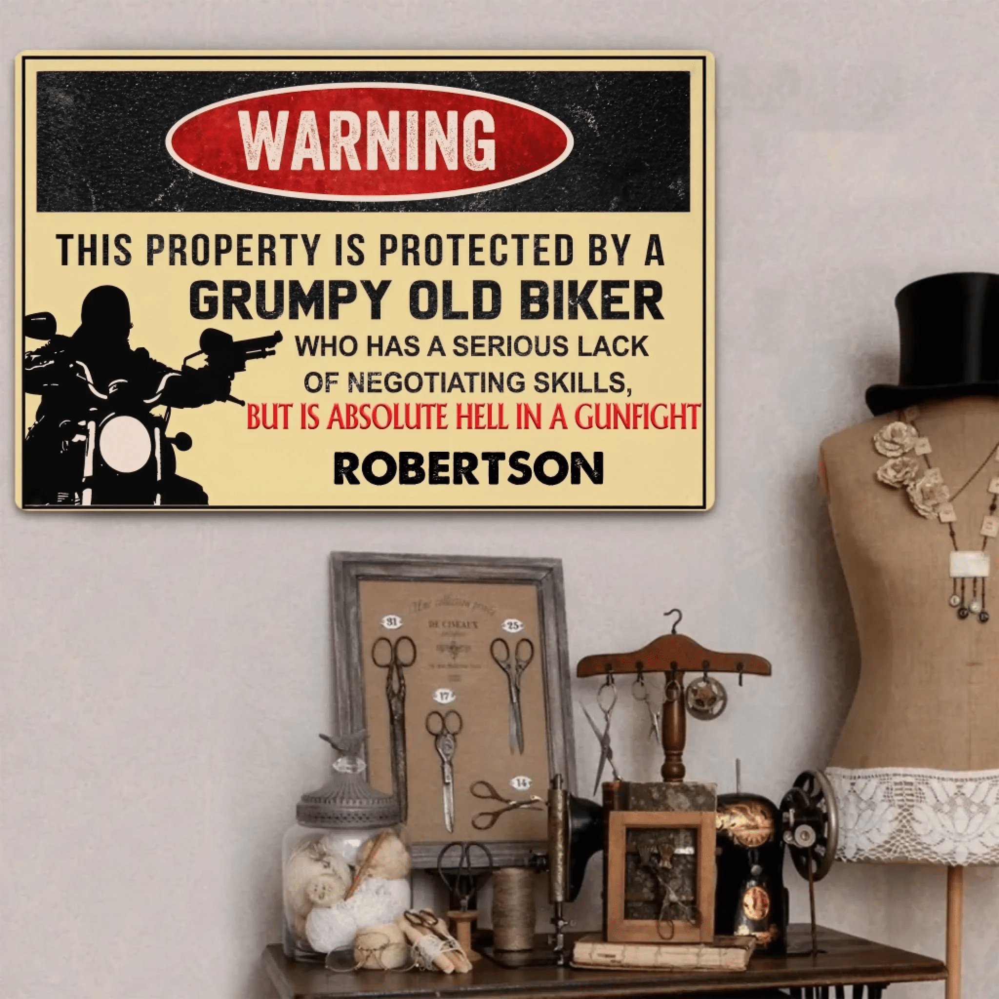 Grumpy Old Biker - Gift for a Biker - Personalized Custom Metal Sign 737768 - 737770 - DiyGiftly