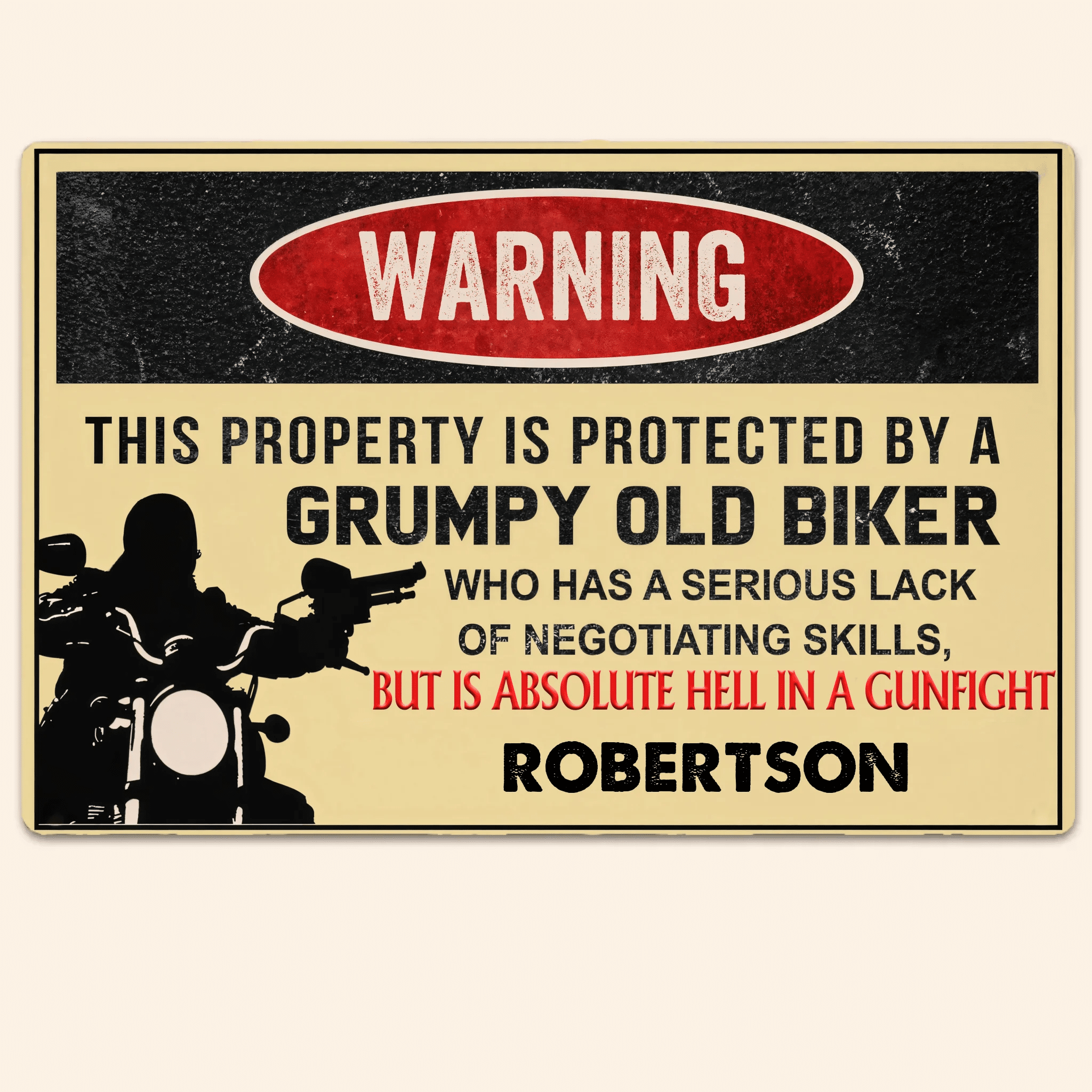 Grumpy Old Biker - Gift for a Biker - Personalized Custom Metal Sign 737768 - 737770 - DiyGiftly