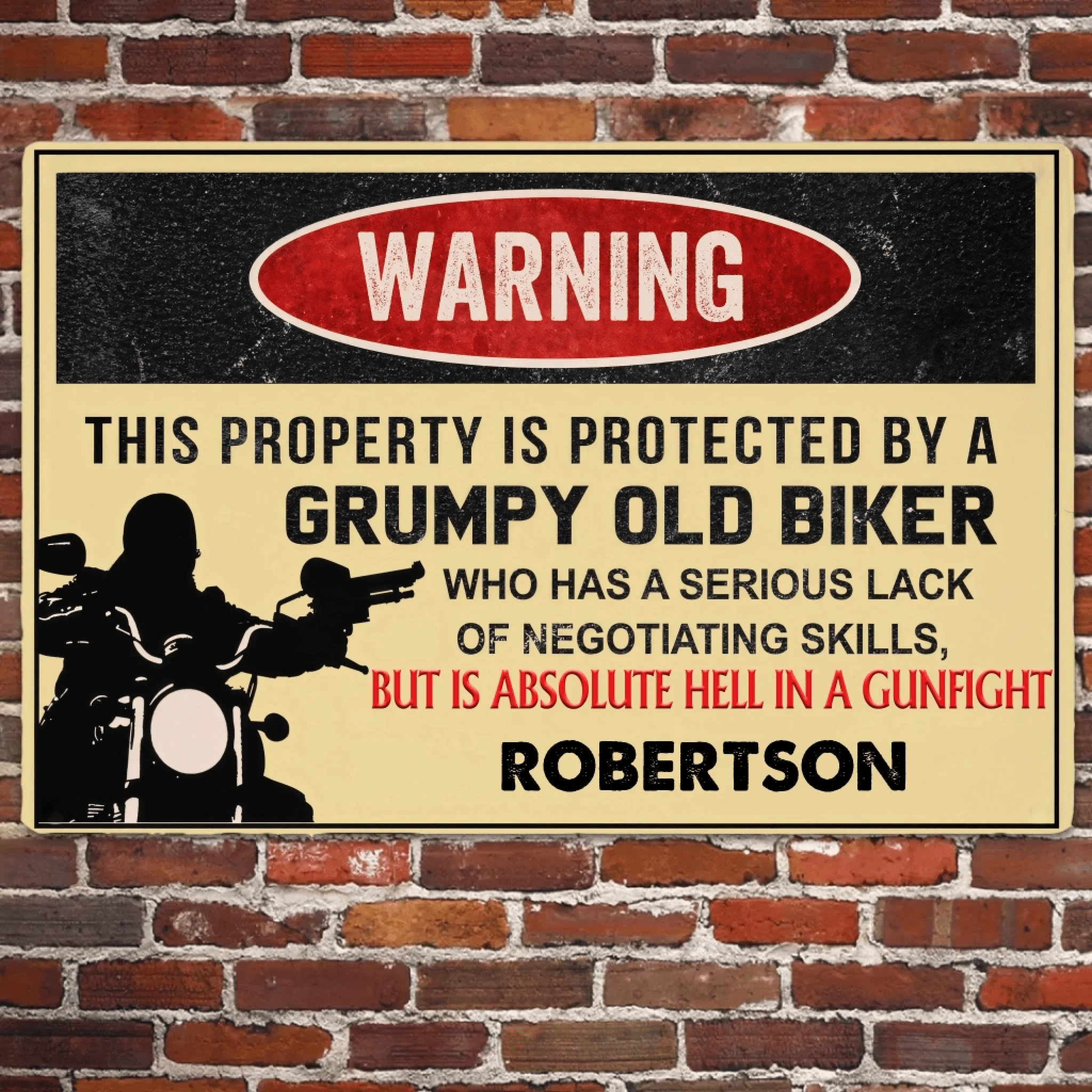 Grumpy Old Biker - Gift for a Biker - Personalized Custom Metal Sign 737768 - 737770 - DiyGiftly