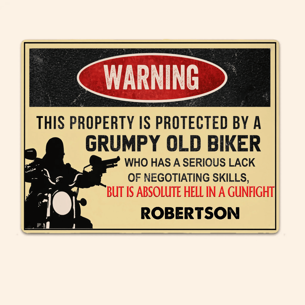 Grumpy Old Biker - Gift for a Biker - Personalized Custom Metal Sign 737768 - 737770 - DiyGiftly