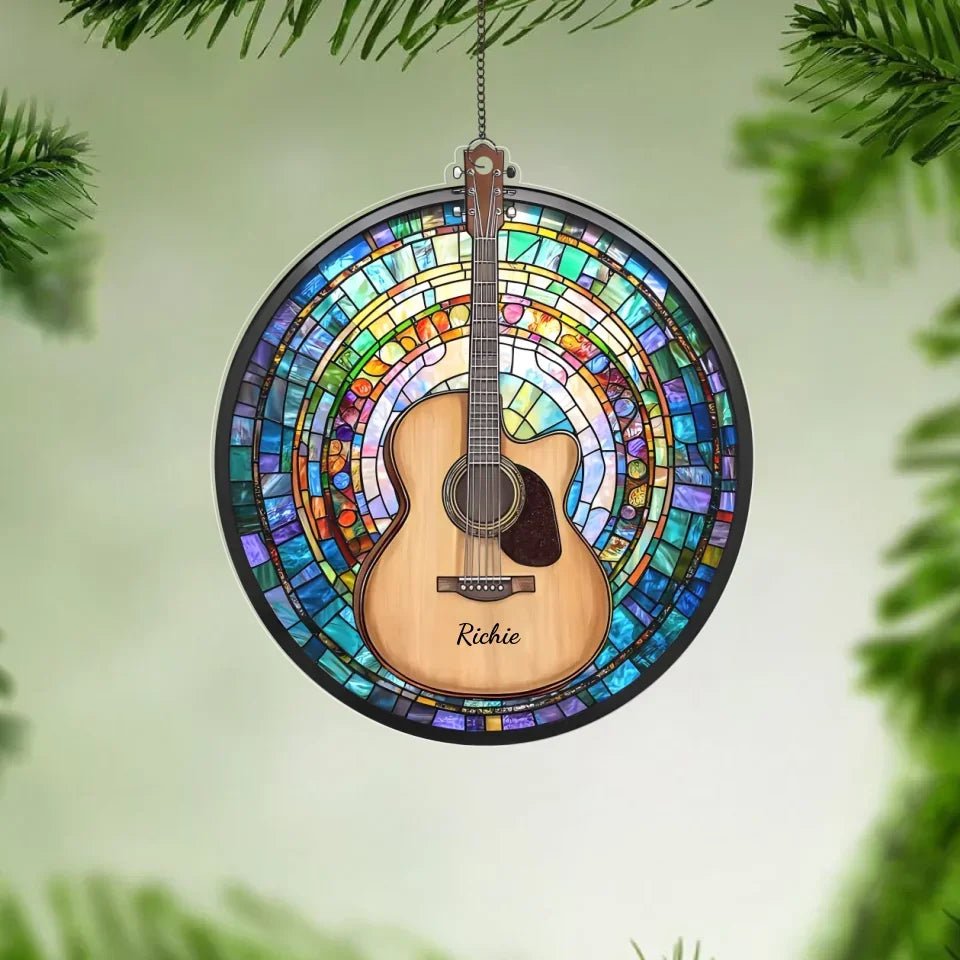 Guitar Sun Catcher - Personalized Window Hanging Suncatcher 754251 - DiyGiftly