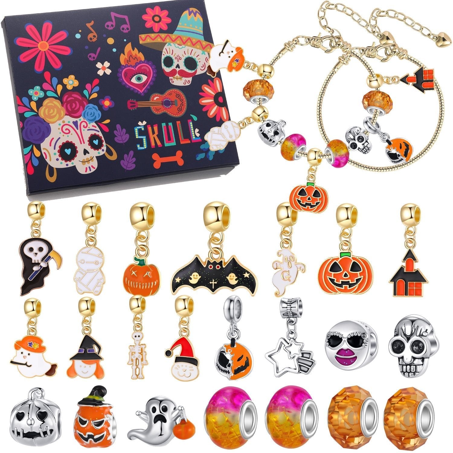 Halloween Charms Set – DIY Bracelets Jewelry Halloween Gifts for Kids - DiyGiftly