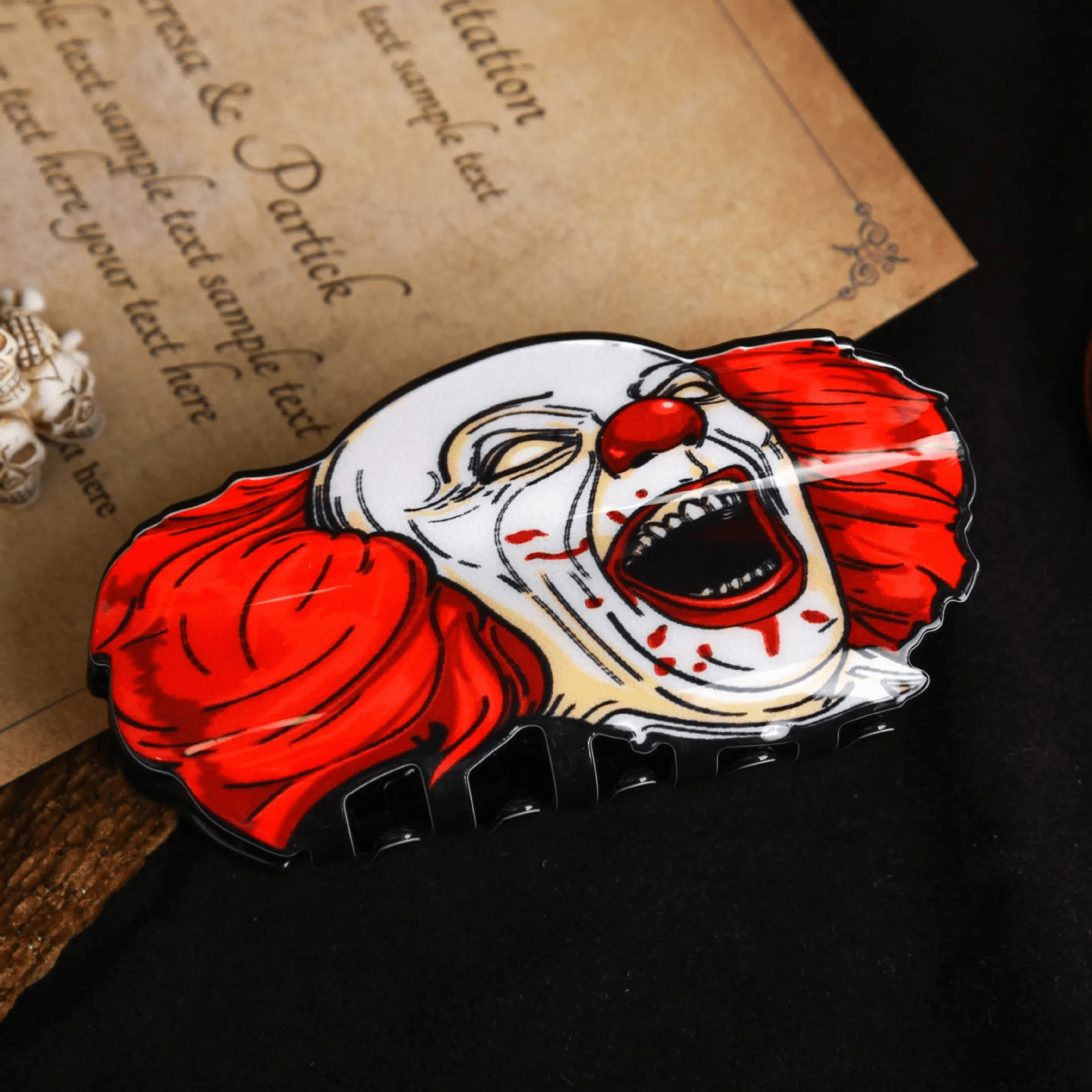 Halloween Clown Ghost Face Hair Clip Back Of The Head Hair Clip Shark Hair Clip Headdress Hairpin Ladies Halloween Gift - DiyGiftly