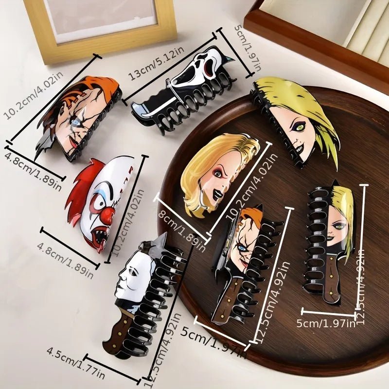 Halloween Clown Ghost Face Hair Clip Back Of The Head Hair Clip Shark Hair Clip Headdress Hairpin Ladies Halloween Gift - DiyGiftly