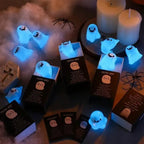 Halloween Mini Ghost Figures Glow - In - The - Dark Resin Figures With Box - DiyGiftly