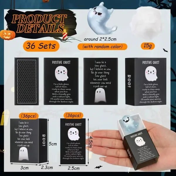Halloween Mini Ghost Figures Glow - In - The - Dark Resin Figures With Box - DiyGiftly