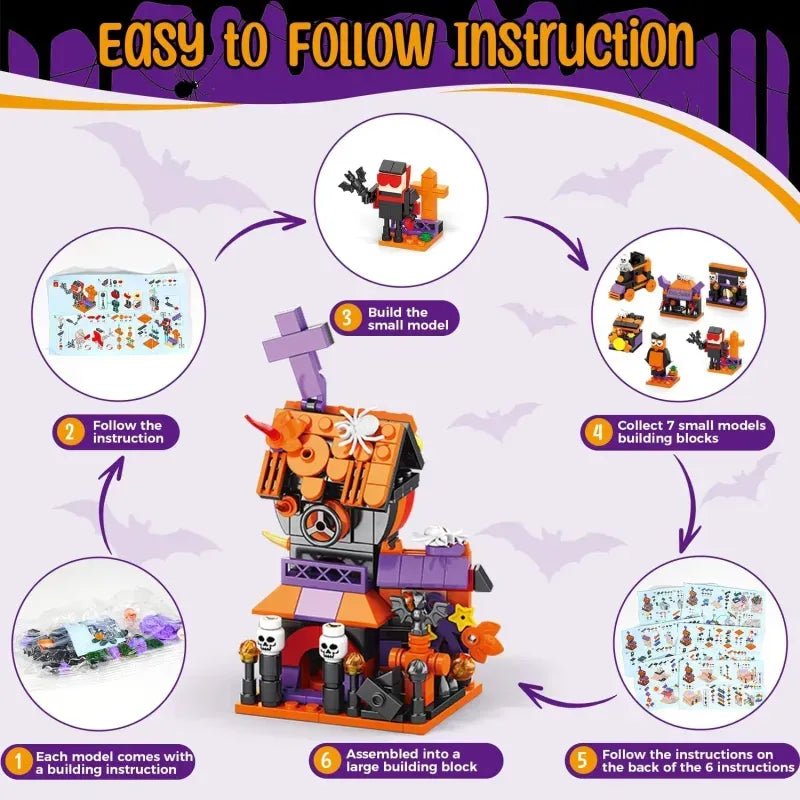 Halloween Theme Brick Figures – Creative Building Blocks Gift for Kids - DiyGiftly