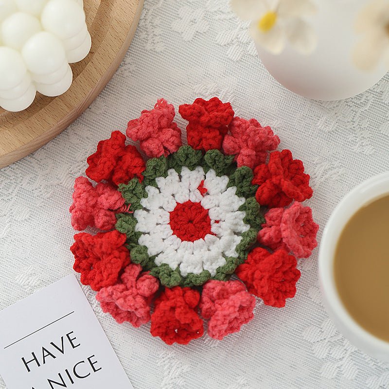 handmade crochet coaster set keepsake for coffee table decor