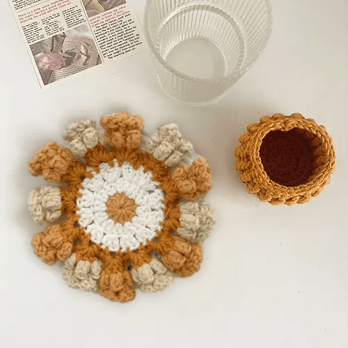 handmade crochet coaster set keepsake as a new home gift
